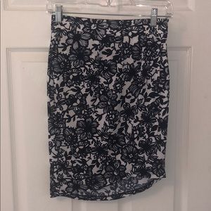 Floral Curved Hem Skirt
